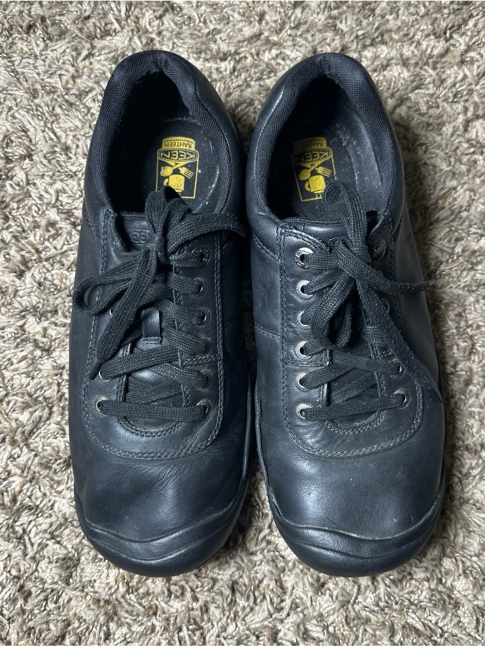 KEEN Men's Black Low-Profile Leather Sneakers Size 12